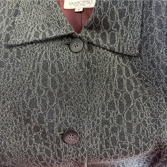 Tamotsu Longline Blazer Gray Viscose Blend - Picture 9 of 12